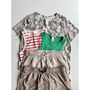 5pc H&M Clothing Bundle - T-Shirt, Tanks, Sweatshorts, Running Shorts, Size M